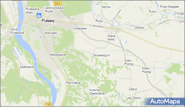 mapa Skowieszyn, Skowieszyn na mapie Targeo