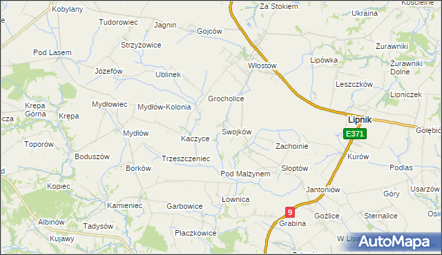 mapa Swojków gmina Lipnik, Swojków gmina Lipnik na mapie Targeo