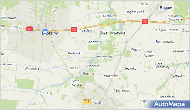 mapa Tworzyjanki, Tworzyjanki na mapie Targeo