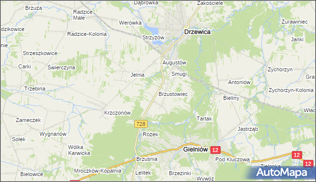 mapa Brzustowiec, Brzustowiec na mapie Targeo