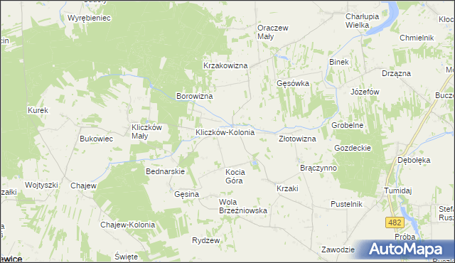 mapa Kliczków Wielki, Kliczków Wielki na mapie Targeo