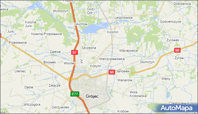 mapa Mieczysławówka, Mieczysławówka na mapie Targeo