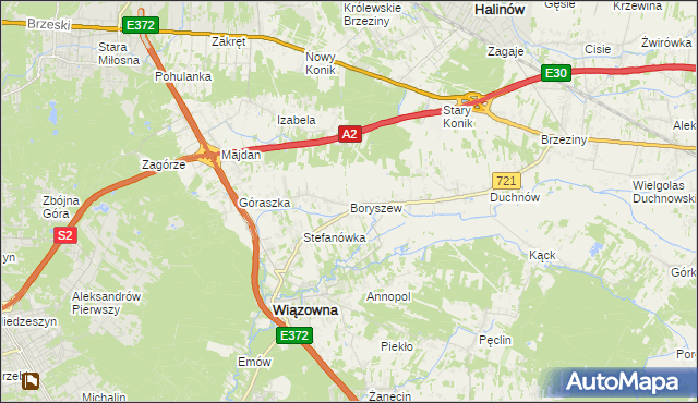 mapa Boryszew, Boryszew na mapie Targeo