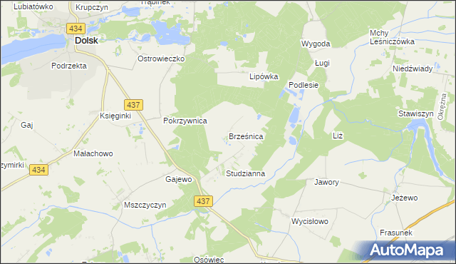 mapa Brześnica, Brześnica na mapie Targeo