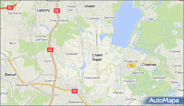 mapa Chełm Śląski, Chełm Śląski na mapie Targeo