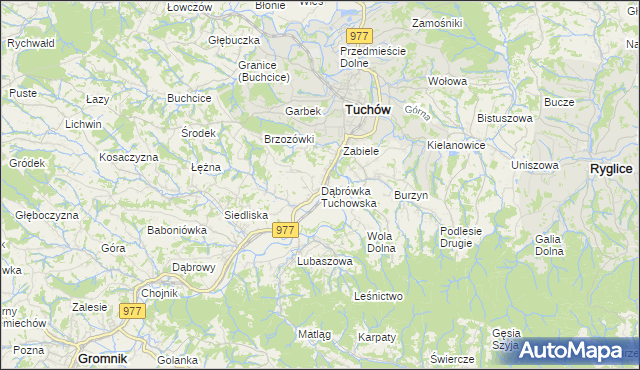 mapa Dąbrówka Tuchowska, Dąbrówka Tuchowska na mapie Targeo