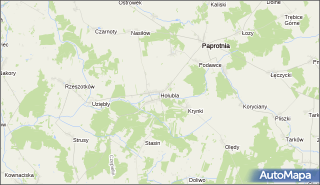 mapa Hołubla gmina Paprotnia, Hołubla gmina Paprotnia na mapie Targeo