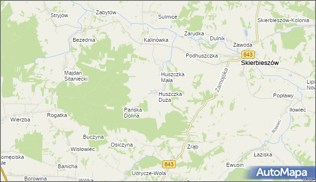 mapa Huszczka Duża, Huszczka Duża na mapie Targeo