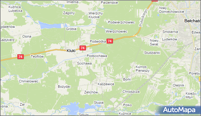 mapa Kaszewice-Kolonia, Kaszewice-Kolonia na mapie Targeo