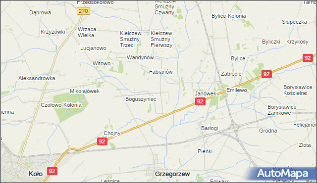 mapa Kiełczewek, Kiełczewek na mapie Targeo