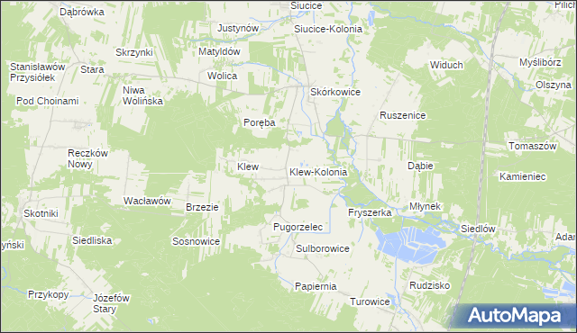 mapa Klew-Kolonia, Klew-Kolonia na mapie Targeo