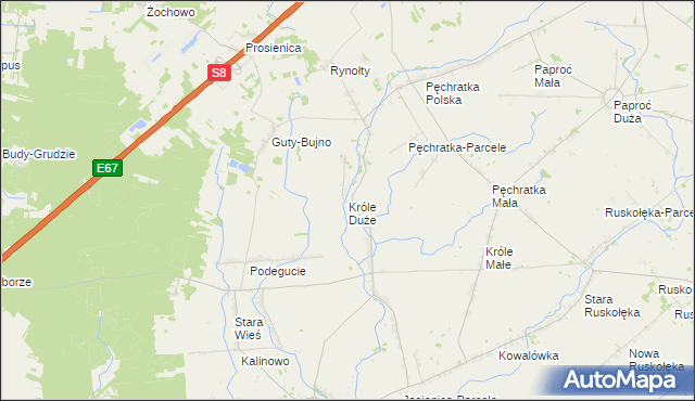 mapa Króle Duże, Króle Duże na mapie Targeo