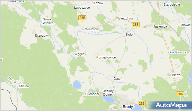 mapa Kumiałtowice, Kumiałtowice na mapie Targeo