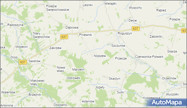 mapa Nojszew, Nojszew na mapie Targeo