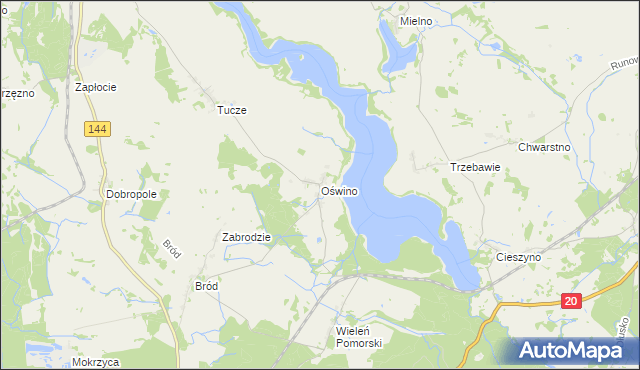 mapa Oświno, Oświno na mapie Targeo