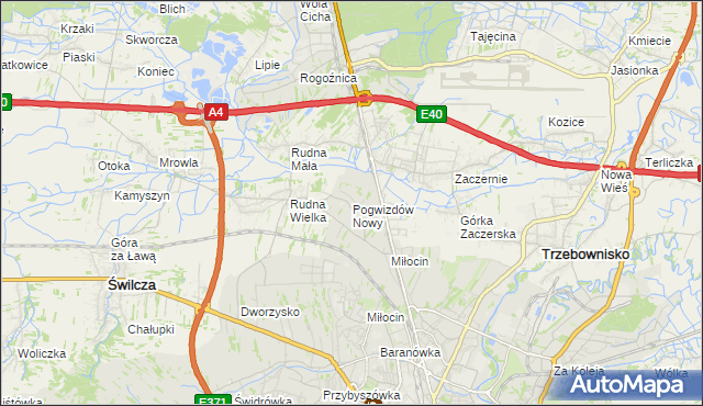 mapa Pogwizdów Nowy, Pogwizdów Nowy na mapie Targeo