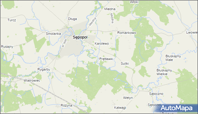 mapa Prętławki, Prętławki na mapie Targeo