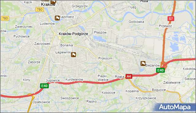 mapa Prokocim, Prokocim na mapie Targeo