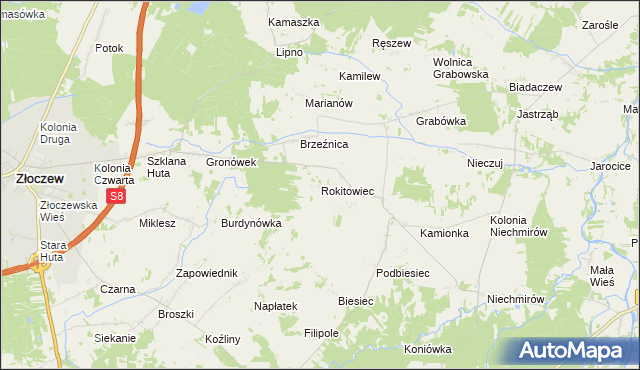 mapa Rokitowiec, Rokitowiec na mapie Targeo
