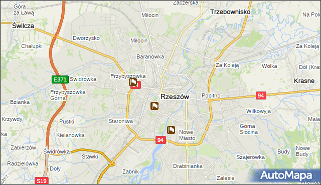 mapa Rzeszów, Rzeszów na mapie Targeo