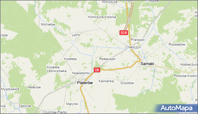 mapa Rzewuszki, Rzewuszki na mapie Targeo