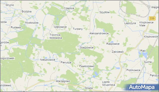 mapa Staszowice, Staszowice na mapie Targeo