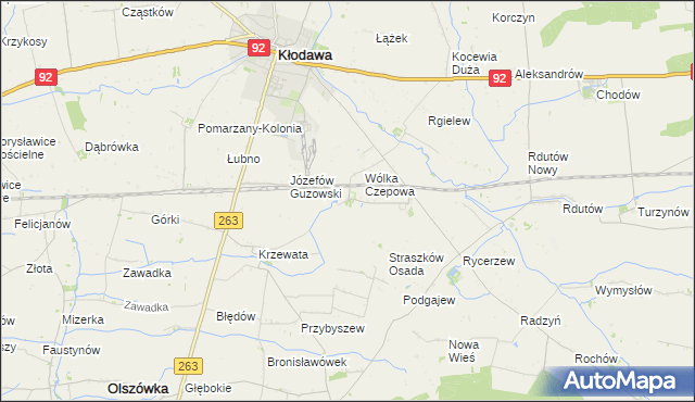 mapa Straszkówek, Straszkówek na mapie Targeo