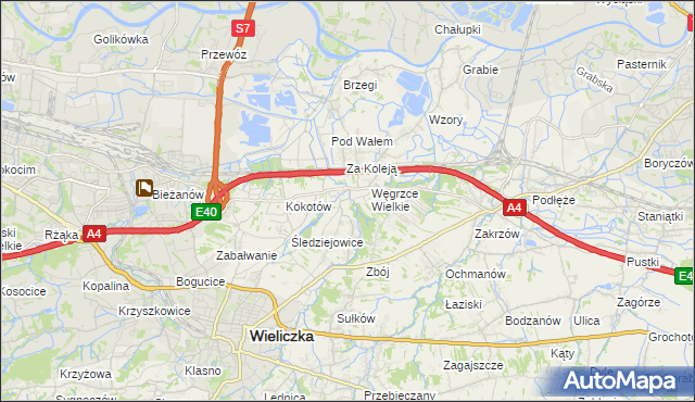 mapa Strumiany gmina Wieliczka, Strumiany gmina Wieliczka na mapie Targeo