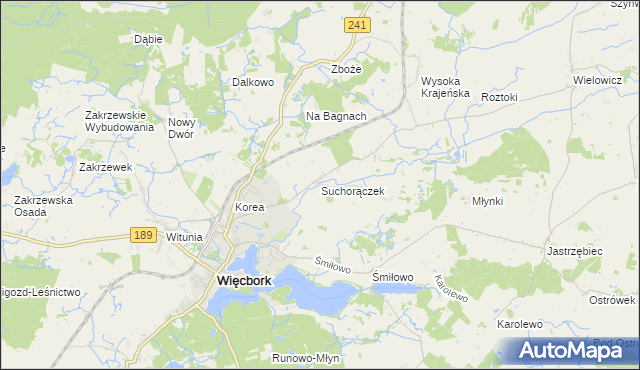 mapa Suchorączek, Suchorączek na mapie Targeo