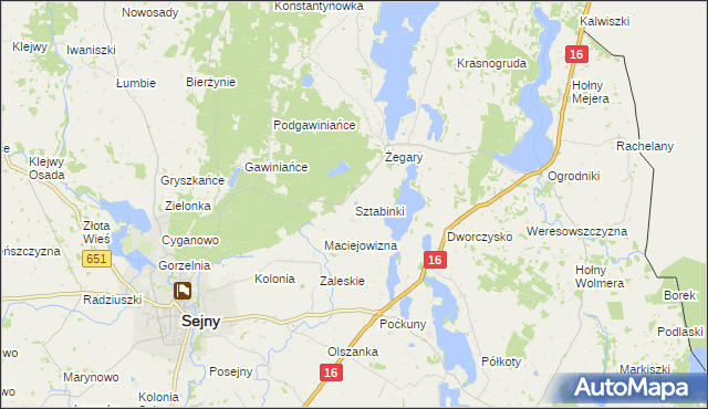 mapa Sztabinki, Sztabinki na mapie Targeo