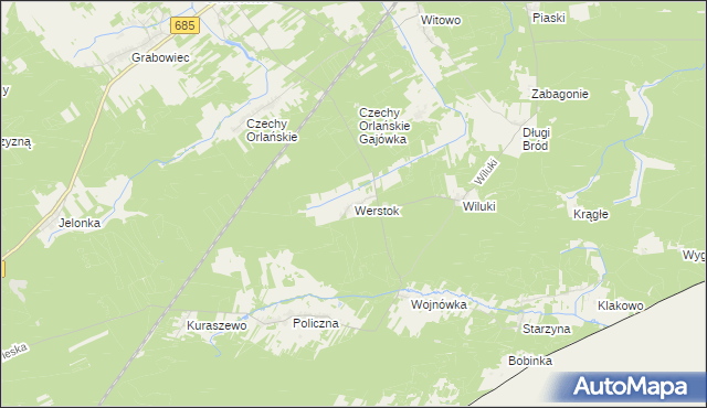 mapa Werstok, Werstok na mapie Targeo