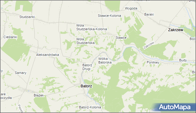 mapa Wólka Batorska, Wólka Batorska na mapie Targeo