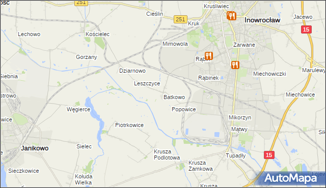 mapa Batkowo, Batkowo na mapie Targeo