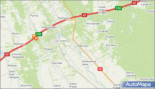 mapa Bełchów, Bełchów na mapie Targeo