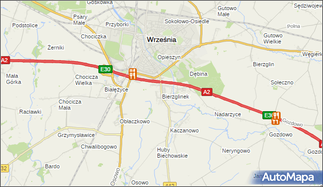 mapa Bierzglinek, Bierzglinek na mapie Targeo