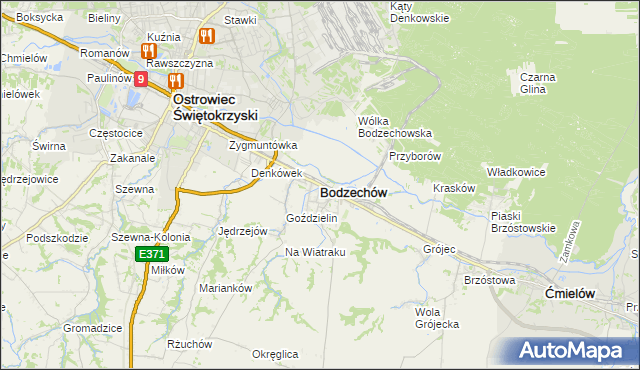 mapa Bodzechów, Bodzechów na mapie Targeo