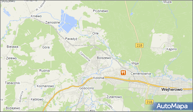 mapa Bolszewo, Bolszewo na mapie Targeo
