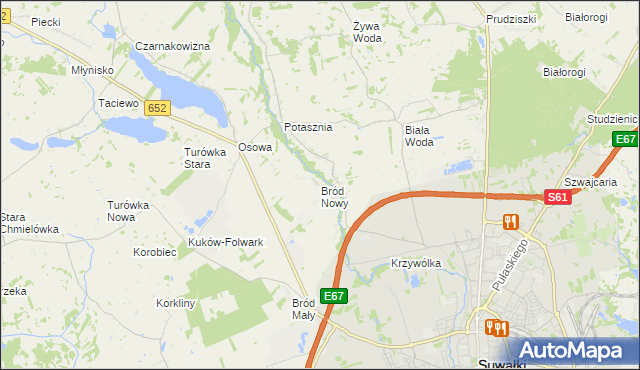 mapa Bród Nowy, Bród Nowy na mapie Targeo