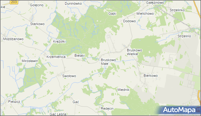 mapa Bruskowo Małe, Bruskowo Małe na mapie Targeo