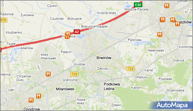 mapa Brwinów, Brwinów na mapie Targeo