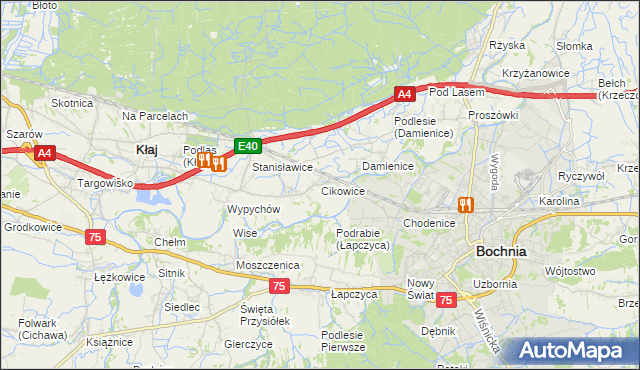 mapa Cikowice, Cikowice na mapie Targeo