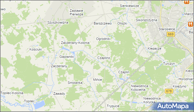 mapa Czaplino gmina Choroszcz, Czaplino gmina Choroszcz na mapie Targeo