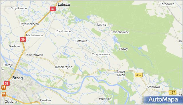 mapa Czepielowice, Czepielowice na mapie Targeo