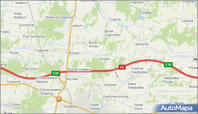mapa Dłużka, Dłużka na mapie Targeo