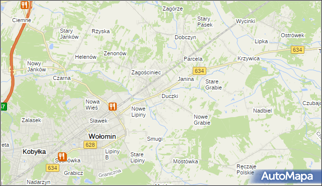mapa Duczki, Duczki na mapie Targeo