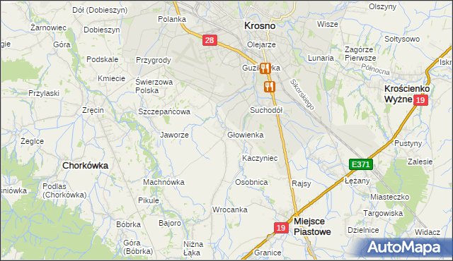 mapa Głowienka, Głowienka na mapie Targeo