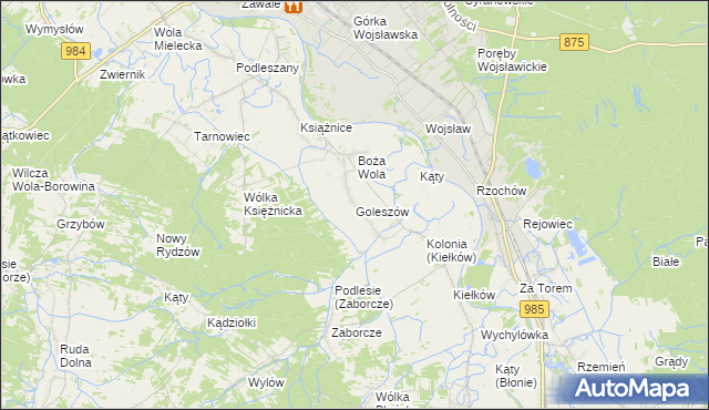 mapa Goleszów gmina Mielec, Goleszów gmina Mielec na mapie Targeo