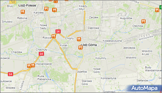 mapa Górna gmina Łódź, Górna gmina Łódź na mapie Targeo