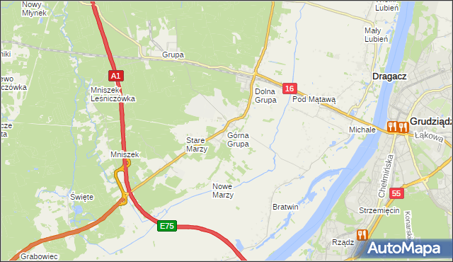 mapa Górna Grupa, Górna Grupa na mapie Targeo