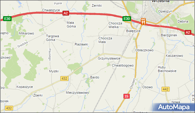 mapa Grzymysławice, Grzymysławice na mapie Targeo
